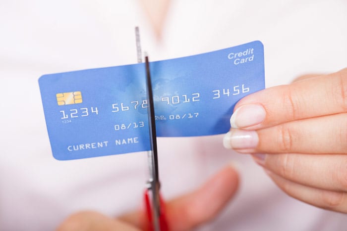 Good and Bad Credit Cards Being Cut Up