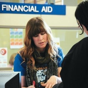 Student loans in financial aid office