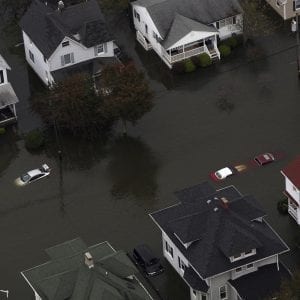 Flooded homes after Hurricane Sandy in 2012