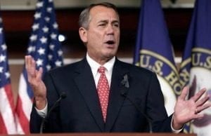 Speaker of the House John Boehner speaks before the budget deal