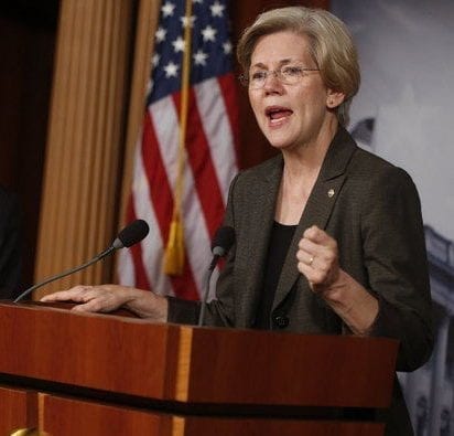 Politicians Scramble to Fix Broken Student Loan System as Write-Offs Soar Senator Elizabeth Warren speaking