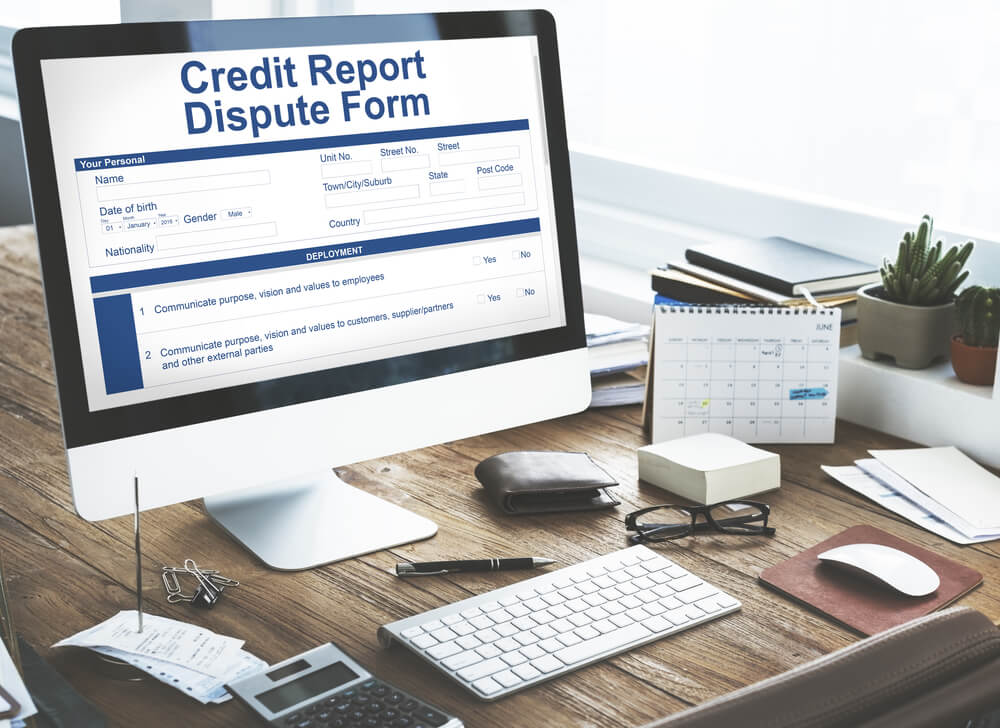 Credit Report Dispute Form on the Computer