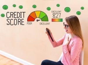 Women surprised to see her score on the Credit Score Grader