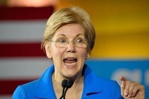 Elizabeth Warren giving a speech