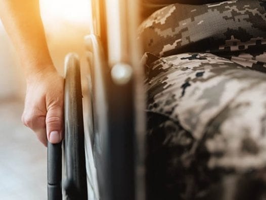 Disabled veteran in a wheelchair