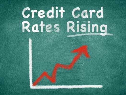 Why Credit Card APR’s Are Rising, Despite Fed’s Third Rate Cut of 2019 Chalkboard with graph of rising credit card rates