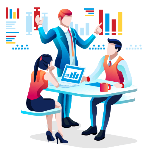 Financial Education Person giving financial education to couple