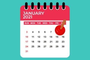 Calendar with dart on second stimulus date