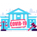Bankruptcy court with COVID-19 sign