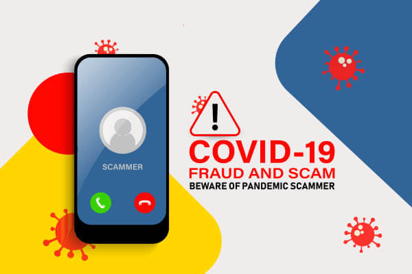 Coronavirus scam fraud alert on cell phone