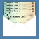 Envelope containing four stimulus checks