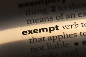 Definition of exempt in the dictionary