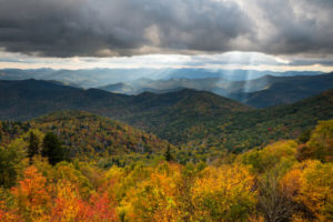 Blue Ridge mountain range in North Carolina