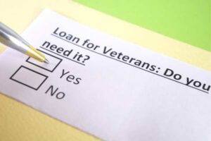 One person is answering question about loan for veterans.